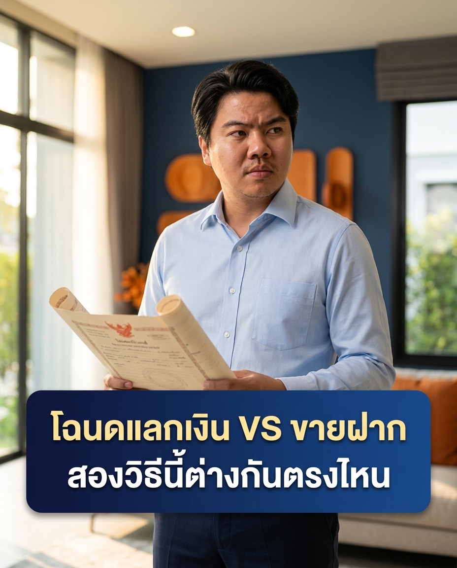 โฉนดแลกเงินกับขายฝากต่างกันยังไง? วิธีใช้โฉนดให้เป็นเงินก้อนโดยไม่เสียกรรมสิทธิ์